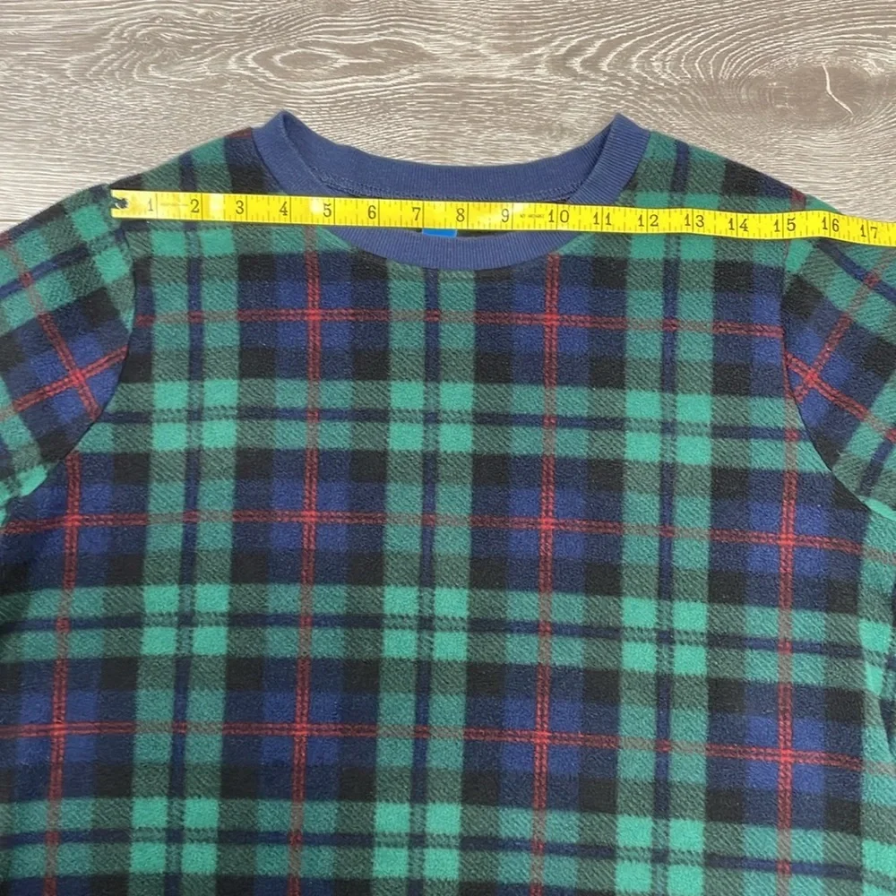 Old Navy Fleece Pajama Set Jogger and Crew Neck Long Sleeve Black Watch Plaid L